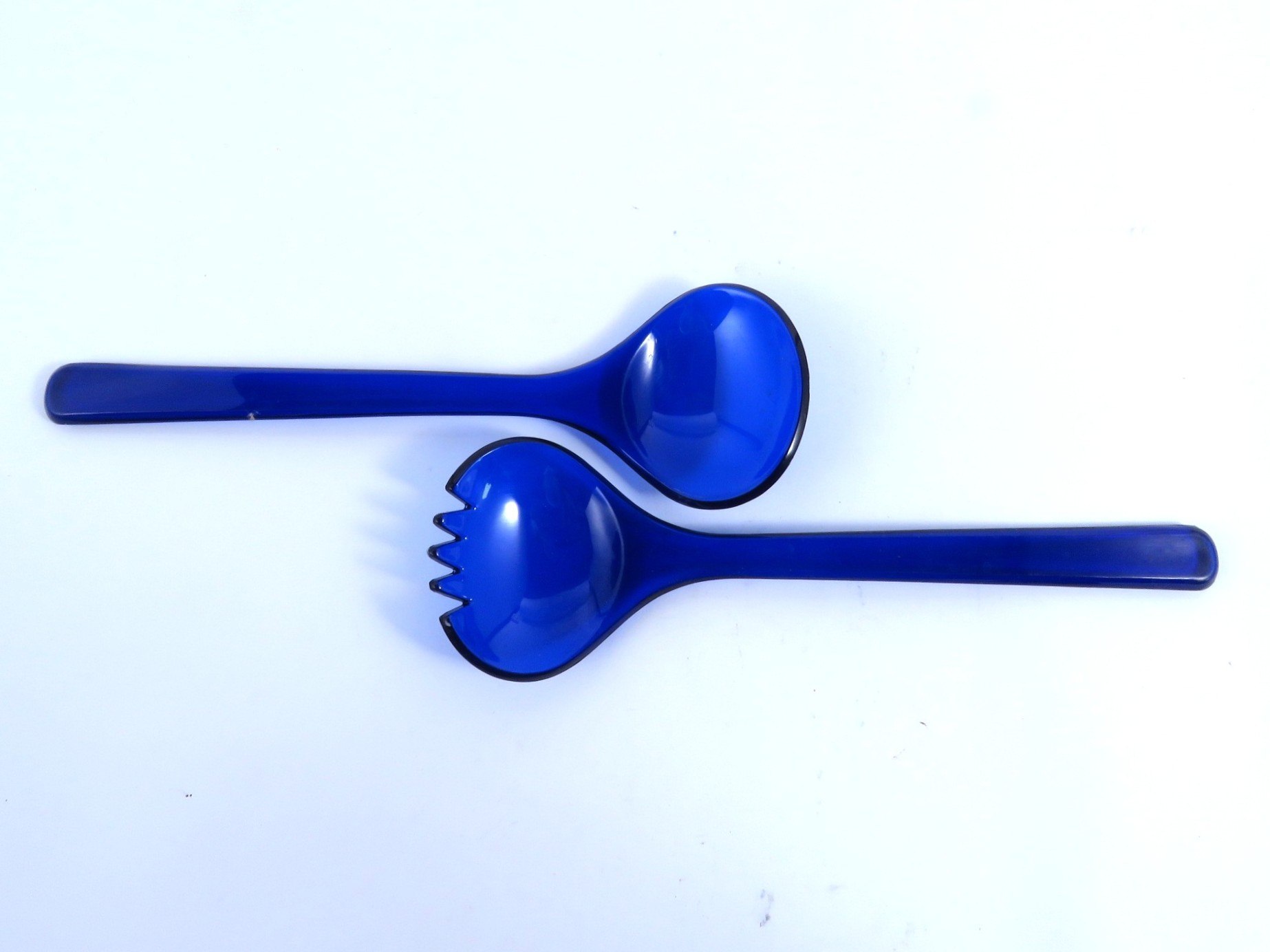 סט כפות לסלט פלסטיק אקריל, כחול, אמזה – Emsa Fit & Freash – תמונה 4
