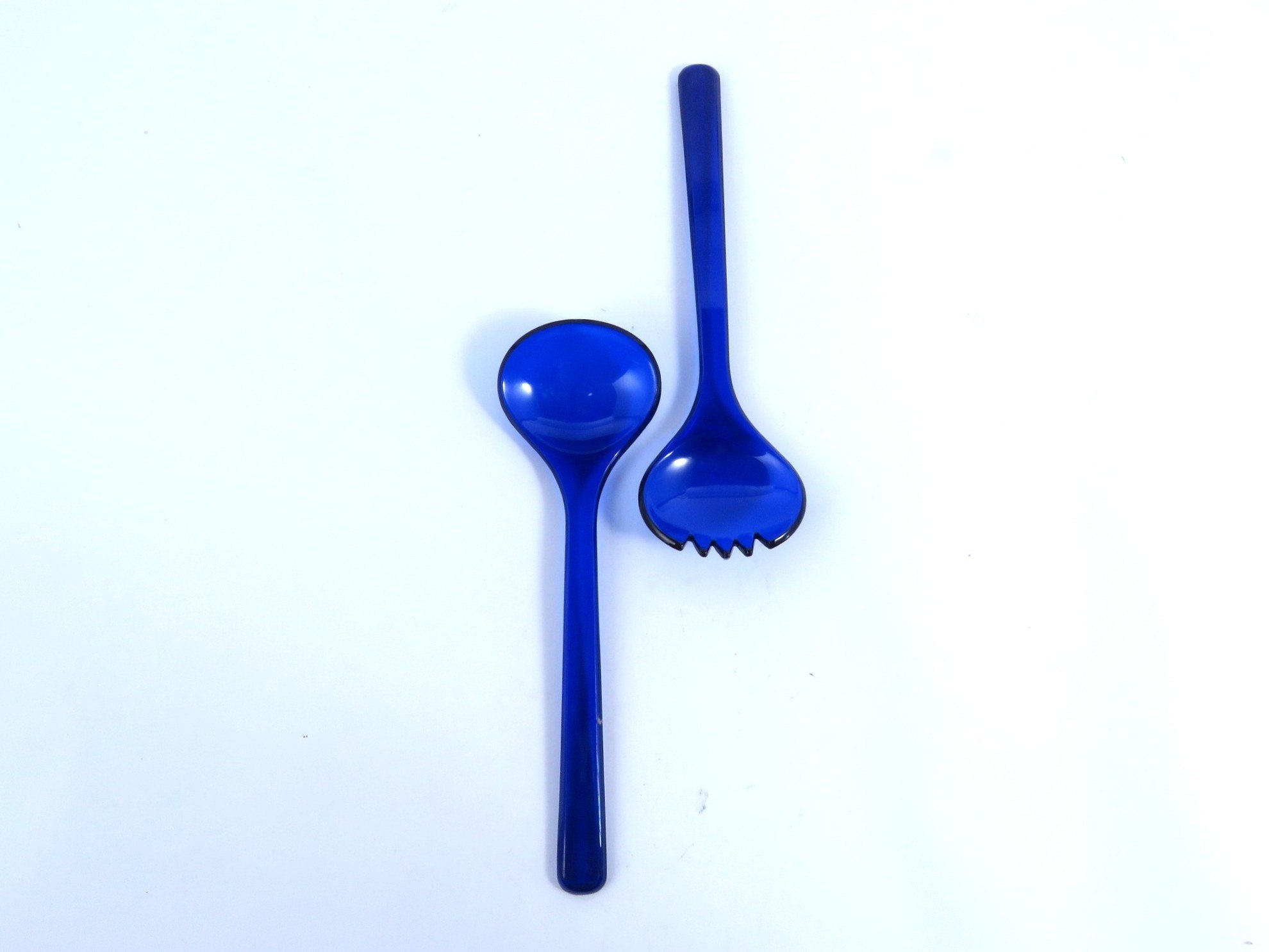 סט כפות לסלט פלסטיק אקריל, כחול, אמזה – Emsa Fit & Freash – תמונה 5