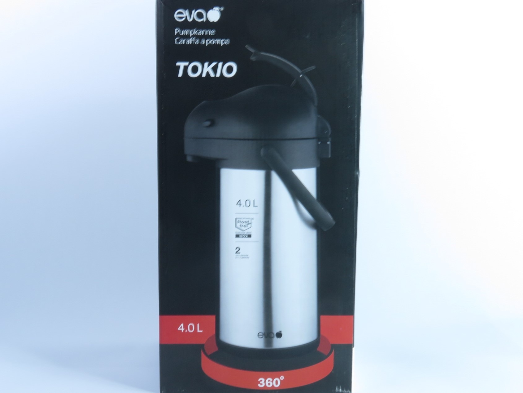 תרמוס משאבה 4 ליטר, נירוסטה, דגם טוקיו - Eva Tokyo – תמונה 4