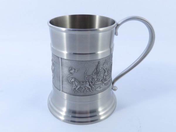 ⁦כוס בירה עם ידית פיוטר, 450 סמ"ק, דגם אבירים - Pewter⁩ – תמונה ⁦3⁩