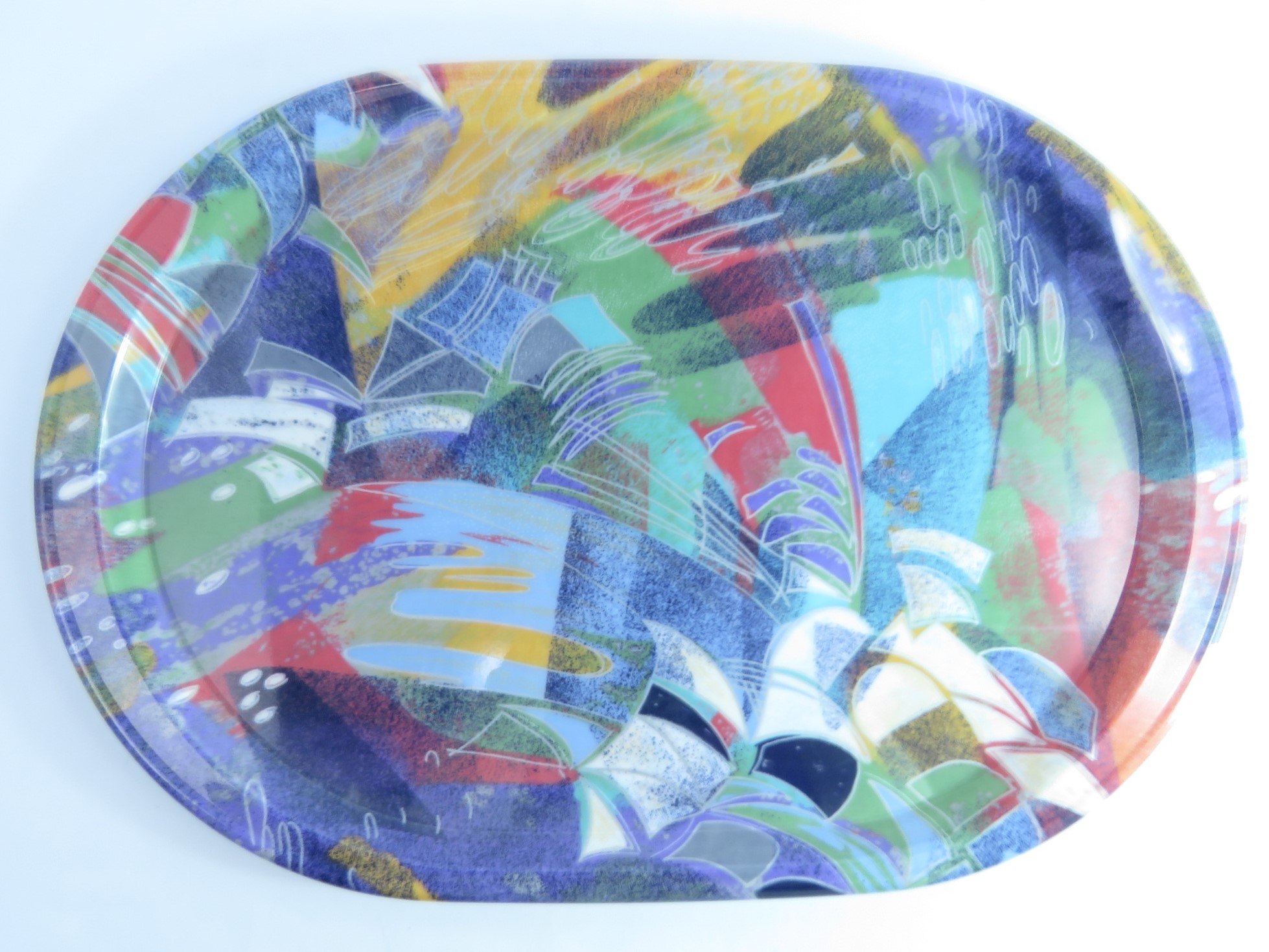 מגש אובל גדול איכותי ודקורטיבי, ממלמין, 55X38 ס"מ, צבעוני, אמזה – Emsa – תמונה 2