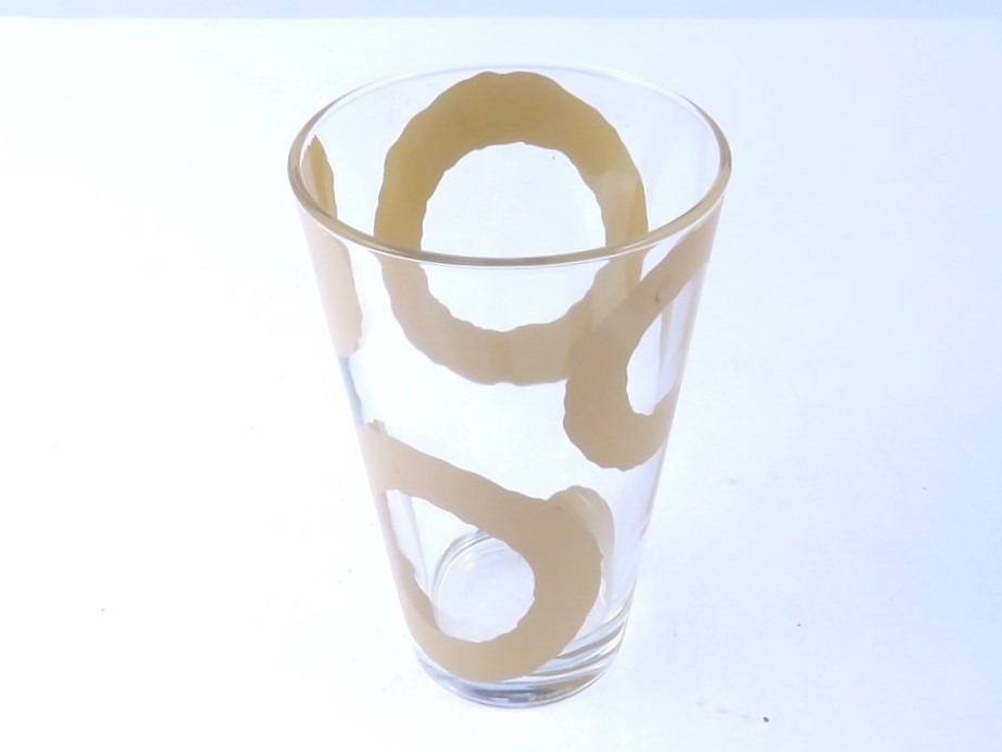 כוס מים לשתיה קרה זכוכית ( סט 6 יחידות), דגם עיגולים קרם, צ'רבה – Cerve – תמונה 5