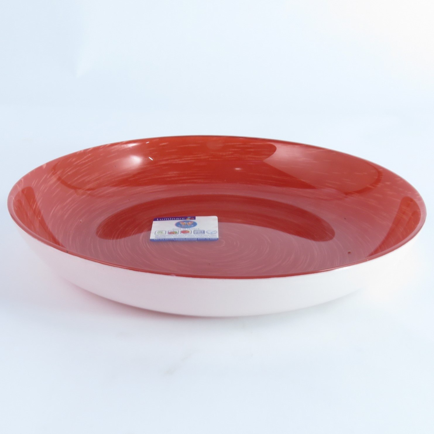 צלחת מרק\ללא שוליים, עגולה מזכוכית (6 יחידות), צבע אדום, סטון מאניה, לומינארק - Luminarc