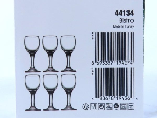 ⁦כוס יין זכוכית קטנה (סט 6 יחידות ) 60 סמ"ק, דגם ביסטרו, פסבצ'ה - Pasabache⁩ – תמונה ⁦8⁩