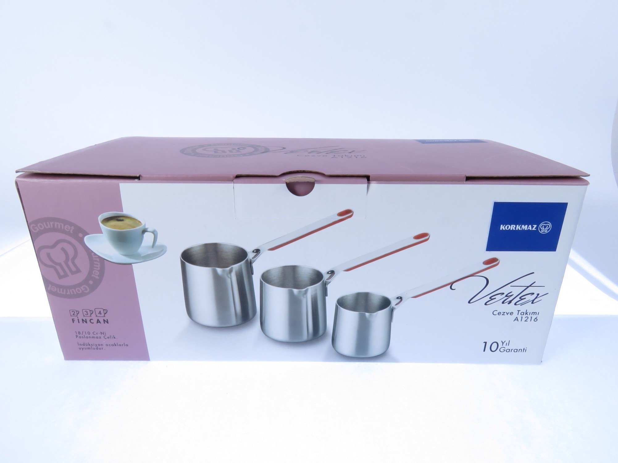 פינג'ן נירוסטה אינדוקציה, 200 סמ"ק - Korkmaz Vertex – תמונה 2